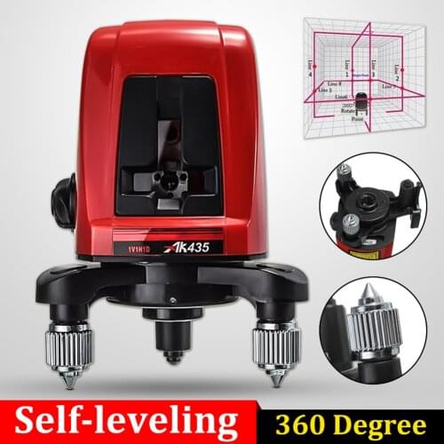 360 Degree Red Light Laser Level 2 Line 1 Point Vertical Horizontal Self-leveling Cross Laser Level Meter