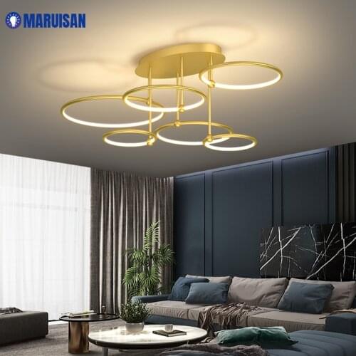 Modern LED Chandelier Lamp For Living Room Bedroom New Style Gold Frame Aluminum Dropshipping Indoor Fixture Light Lustres