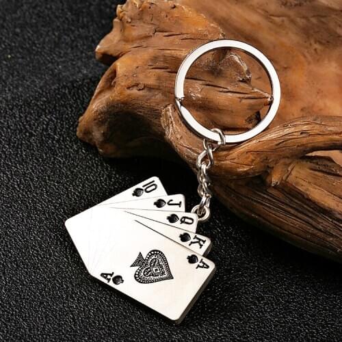 Metal Creative Playing Card Keychain Customizable Logo As a Gift For Friends And Classmates Advertising Gifts