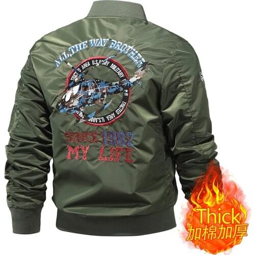 QSuper Thick Autumn&Spring Mens Pilot Jackets 2021 New English Elements Camo Helicopter Image Bomber Two Kinds Color Male Cloth