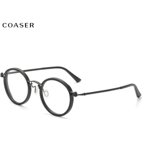 COASER New Hade made Winter Vintage Women Glasses Frame Men Prescription Optical Myopia Lens Acetate Eyeglasses,Designer Eyewear