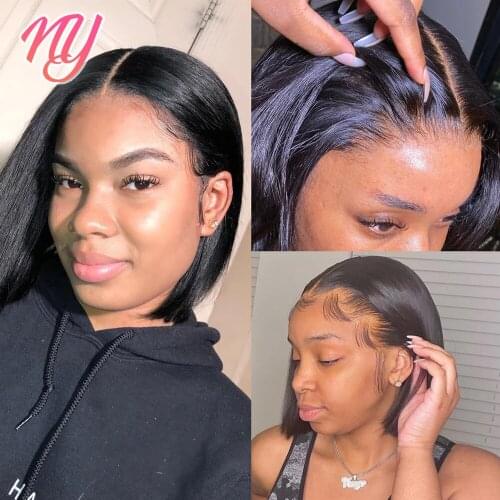 Bob hair wigs lace front human hair wigs Straight bob hair Natural color perruque 13x4 4x4 Lace Colosure wig for black Women