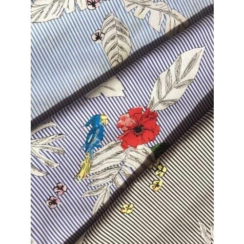 Stripe Tricolor Leaf vintage fabric Retro style fabric Calico Printed cotton fabric for DIY Bag 1order=50cm*140cm