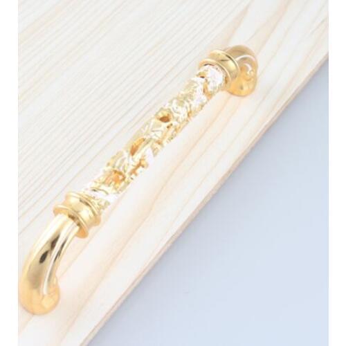 128mm gold white modern fashion deluxe furniture handle 24k gold white cabient wardrobe dresser drawer door pull handle knob 5"