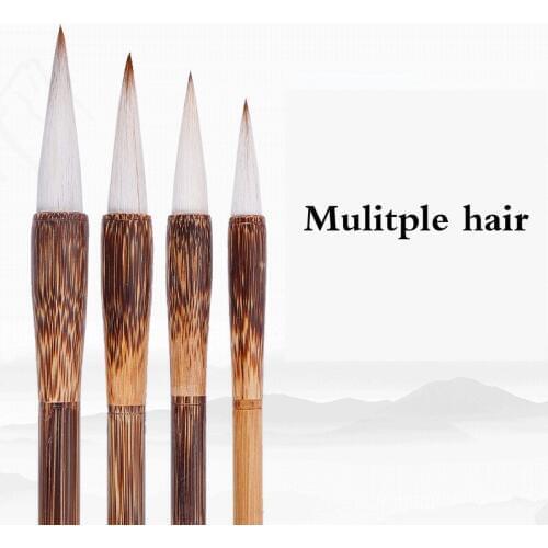 4pcs/set Chinese Calligraphy Pen Chinese Painting Brush Set Multiple Hair Brush Pen for Calligraphy Painting Practice Caligrafia