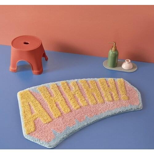 Special Curved Absorbent Floor Mat for Shower Room Bathroom Toilet Bathtub Non-slip Foot Mat Household Entry Door Mat