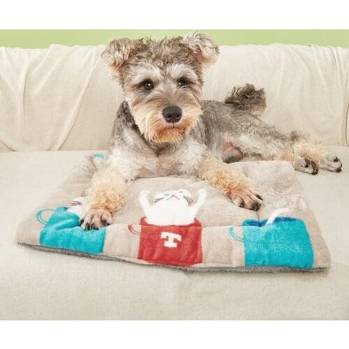 Ultra Soft Pet (Dog/Cat) Bed Mat with Cute Prints | Reversible Fleece Dog Crate Kennel Pad | Machine Washable Pet Bed Liner