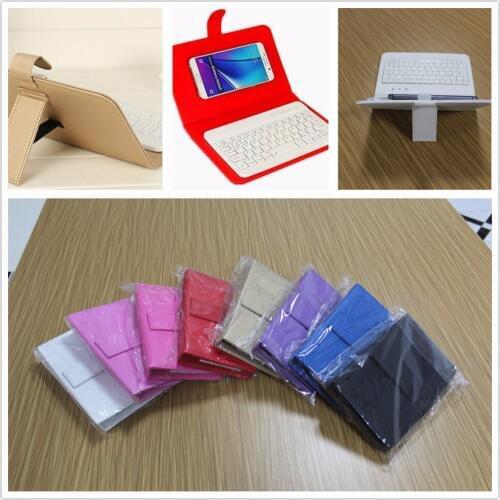 Universal Wireless Bluetooth Keyboard PU Leather Mobile Phone Case For iPhone 7 6 6S Lenovo Samsung Huawei Xiaomi ZTE Sony