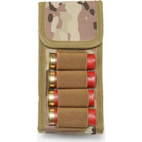 Military Tactical Shot Gun Bullet Ammo Holder Molle Shell Pouch 12GA 12 Gauge Hunting Bandolier Cartridge Airsoft Magazine Bag