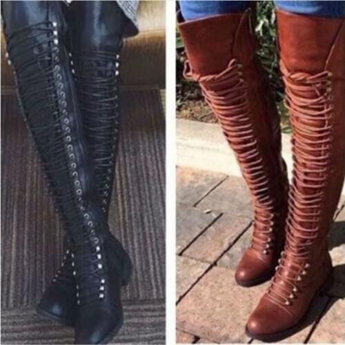 FBbottes femme New Stylish Women Walking Shoes Thigh High Boots Female Stretch Faux Slim High Boots Over The Knee Boots