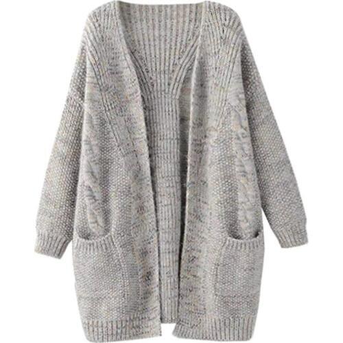 LOGAMI Long Sleeve Women Autumn Cardigan Knitted Cardigan Casual Sweater Long Womens Knits Coat 2018
