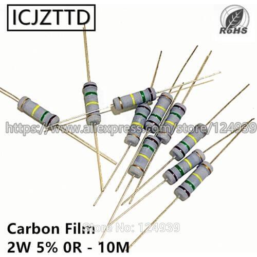 10pcs 2w 5% 2W Carbon Film Resistor 5% 2.7M 3M 3.3M 3.6M 3.9M 4.3M 4.7M 5.1M 5.6M 6.2M 6.8M 7.5M 8.2M 9.1M 10M 2M7 3M0 3.0M 3M3