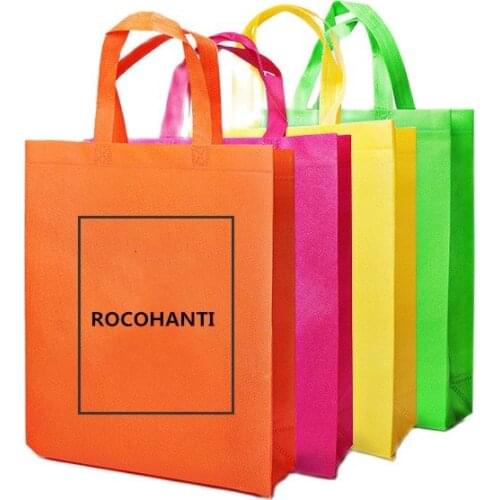 100X Eco-friendly 100% PP Biodegradable Non-Woven Material Non Woven Carry Tote Bag Shopping Gift Bag With Custom Logo Print