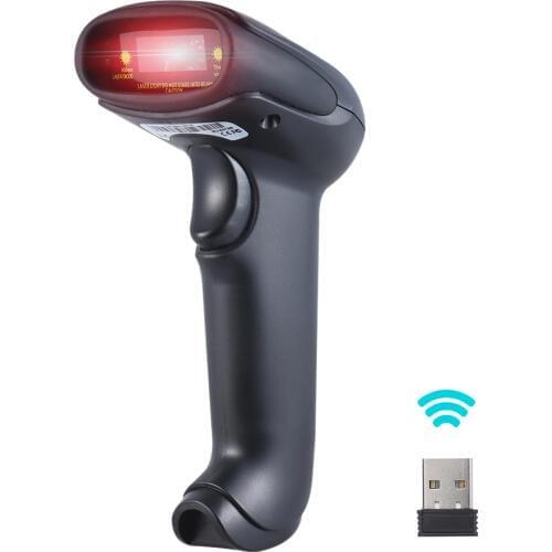 2.4G Wireless Handheld Barcode Bar Code Scanner Reader with Receiver USB2.0 Cable for Supermarket Library Retail Store Warehouse