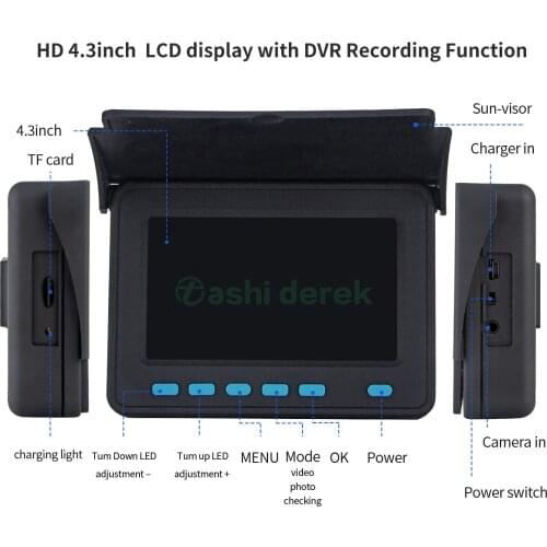 4.3inch monitor for Pipeline Inspection WP9604B Replace screen with 4500mAh battery