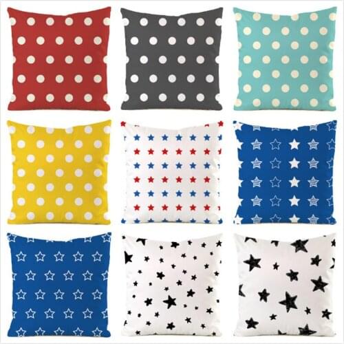 45cm*45cm Dots&Stars Inimitated Silk Fabric Throw Pillow Covers Couch Cushion Cover Home Decorative Pillows Pillow Case