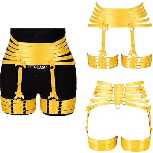 Bondage Body Sexy Womens Erotic Lingerie Bdsm Harness Belt Punk Goth Stocking Garter Sword Belt Suspender Waistband Rave Outfit