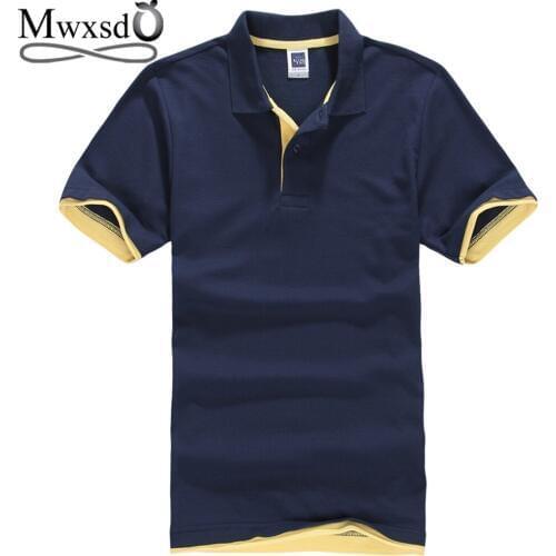 Mwxsd brand mens casual cotton polo shirts slim fit summer short polo shirt soft breathing polo men Patchwork polos