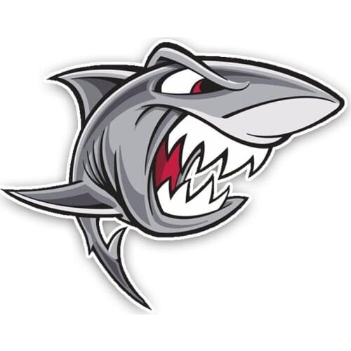 Fuzhen Boutique Decals Exterior Accessories Angry Great White Fish Cartoon Graffiti Car Stickers Styling for Bumper PVC Decal