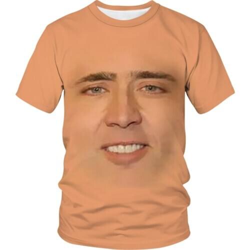 Funny Printing T-Shirt Actor Nicolas Cage 3D Printed Streetwear Men Women Fashion Oversized T Shirt HipHop Tees Tops Male Tshirt