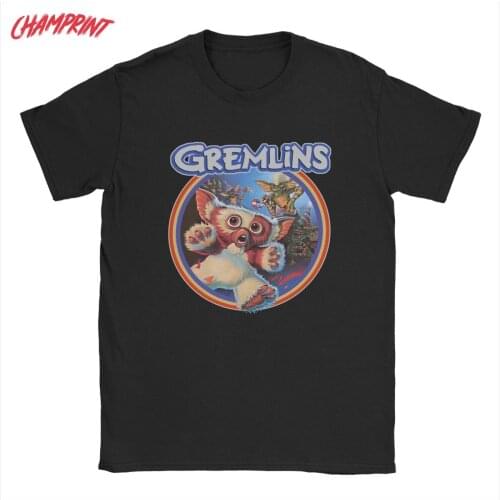 Gremlin 84 Men T Shirt Gizmo 80s Movie Mogwai Monster Horror Retro Tees Short Sleeve T-Shirt Cotton 4XL 5XL 6XL Clothes
