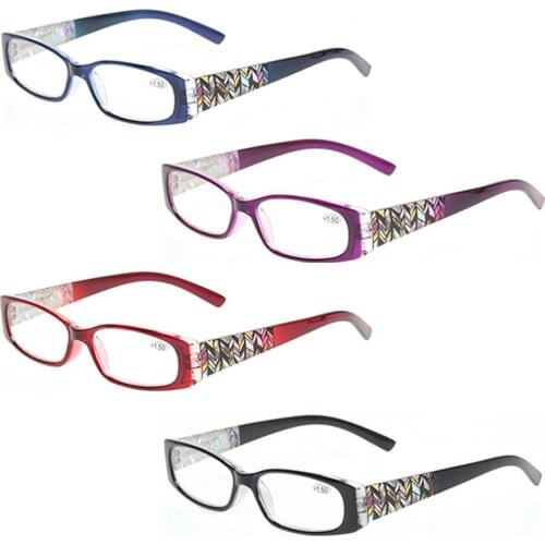 2021 New Womens Reading Glasses Spring Hinge Flower Pattern Womens Reader