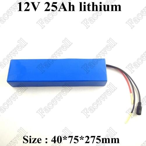 12v 25ah lithium battery pack li-ion 12v 25Ah battery backup power tool for xenon lamp light miners lamp 100W + 3A charger