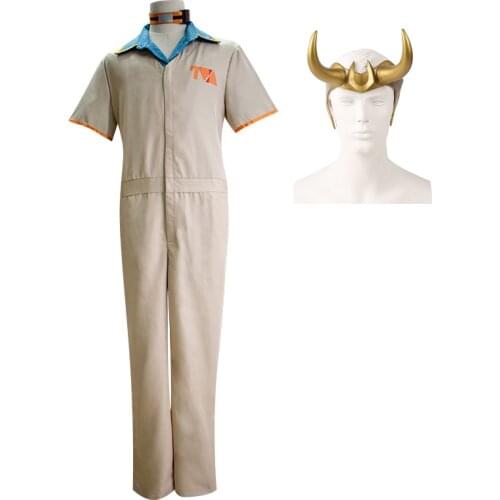 Loki Cosplay Work Clothes God of Evil Role Play Costume Headband Props Coat Jacket Uniform Full Set Men Women Halloween