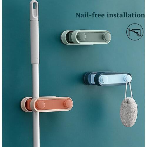 Sticky multi-purpose hook wall-mounted mop storage tool kitchen rack storage device home decoration kitchen storage