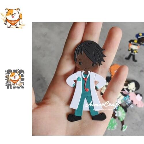 Boy medical staff Metal Cutting Dies Mold Knife Scrapbooking Stencil DIY Embossing Craft Die Cuts Card Making New Dies For 2020