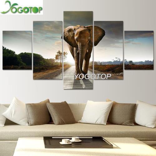 Elephant DIY Diamond Painting cross-stitch 5 pcs Animal 5D Full Drill mosaic Diamond Embroidery Handcraft Kit Home Decor ML1019