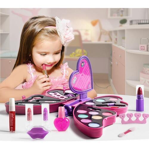 Princess Girl Butterfly Shape Make up Set Lipstick Eye Shadow Pretend Play Toy