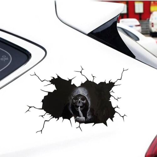 Halloween Car Stickers Terror Skull Window Stickers Ghost Head Rear Window Stickers Devil Sticker Waterproof Reflective Stickers