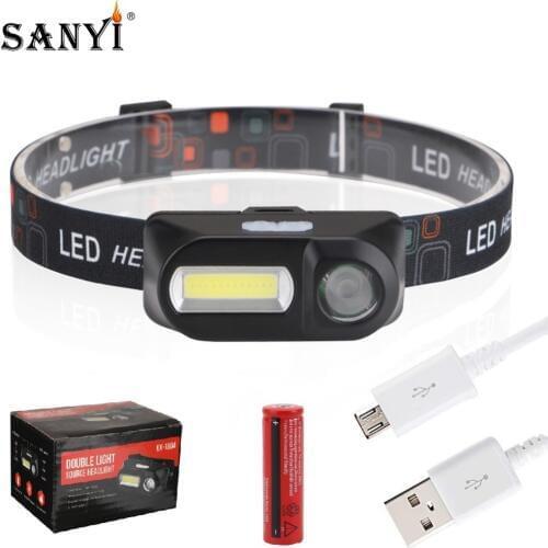 7 Modes XPE COB LED Headlamp Headlight USB Rechargeable 18650 Head Lamp Camping Lighting Flashlight Torch Lantern For Fishing