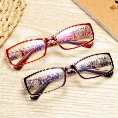 Seemfly Fashion Printing Spring Leg Reading Glasses Elegant Ladies Anti Blue Light Presbyopia Eyeglasses Diopter +1.0 To + 4.0