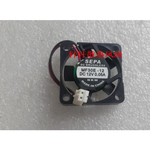 Wholesale: genuine SEPA 3CM 30*30*6.5MM 12V 0.05A MF30E-12 2 line micro wind machine