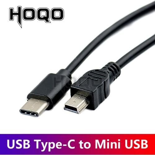 USB Type C 3.1 Male To Mini USB 5 Pin B Male Plug Converter OTG Adapter Lead Data Cable for Macbook Mobile 30cm