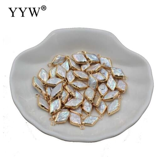 5pcs/Bag Wholesale WomanS Pearl Pendant DIY For Jewelry Making Brass Elegant Pendant For Women Fashion Jewelry Gift 9x14mm