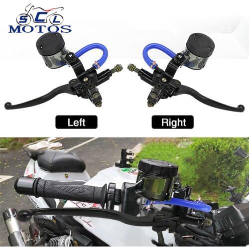 Sclmotos- Right & Left Brake Master Cylinder Cable clutch Motorcycle Front Brake Pump Assembly Brake Lever For Yamaha LC150