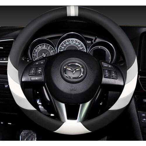 38CM PU Leather Sport Car Steering Wheel Cover for Mazda CX-3 CX-4 CX-5 CX-7 CX-9 Anti-Slip Funda Volante Auto Accessories
