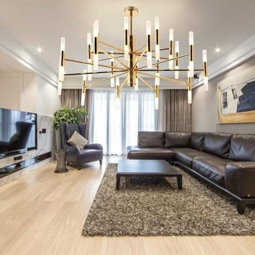 Nordic Modern Fashion Black Gold Led Chandeliers Light Lamp Ceiling Art Deco Suspended for Kitchen Living Room Loft Bedroom