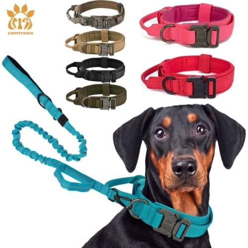 Tactical Dog Collars Outdoor Traction Military Pet Collar Durable 1050D Nylon Fabric Medium and Large Dog Training With Handle