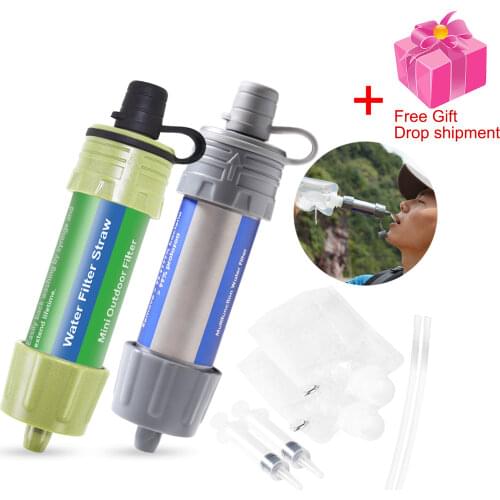 2PCS/1pc Outdoor Water Filter Straw Water Filtration System Water Purifier for Lightweight compact emergency water filter system