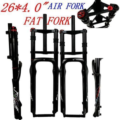 PASAK P35 Snow Bike Fork ATV 26*4.0 Aluminum Alloy Oil Gas Shock Absorber Air Front Fork Double Shoulder Off-road Bicycle 135MM