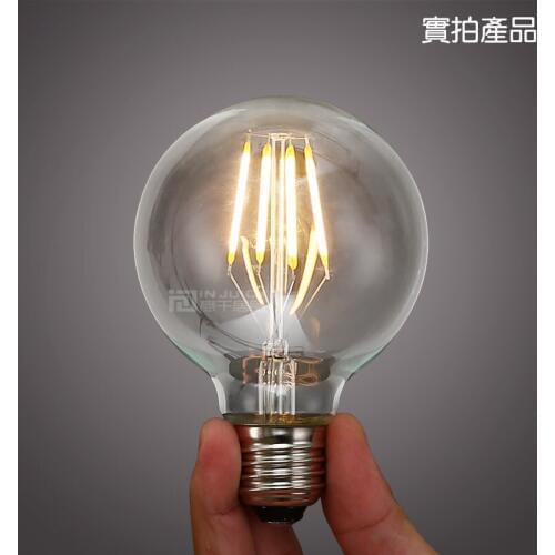 G80 2pcs/Lot Vintage Retro LED Bright 4W 6W E27 Filament light bulb old fasioned warm white edison screw RH LOFT E27