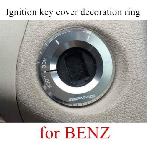 High quality 3 colors to choose Car ignition switch decorative covers Key hole start ring sticker For B-ENZ