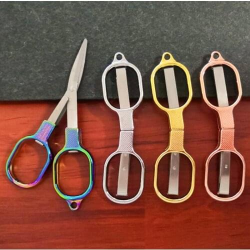 High Quality Zinc Alloy Folding Scissors Keychain Fishing Scissor Cutter Camping Tool Embroidery Scissors fabric Tailor Scissors