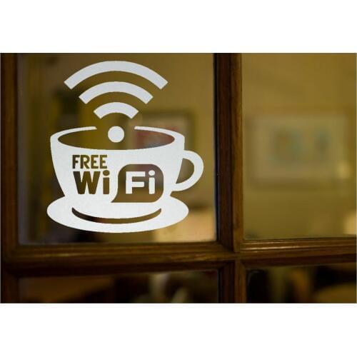Wi-Fi Wall Cuppa FROSTED Decal for Restaurant Coffee House Takeaway Shop Cinema X 3