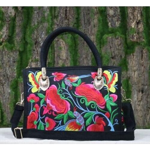 Fashion Embroidery Women Multi-use bags!Nice Floral embroidery Bohemian Lady Shoulder&Handbag National Vintage Flap Canvas Bag