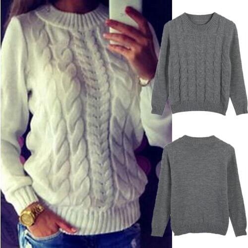Womens Wool Blend Sweaters Ladies Winter Twist Knitted Jumper Pullover Top Knitwear Bottoming Sweater Tunic jersey mujer